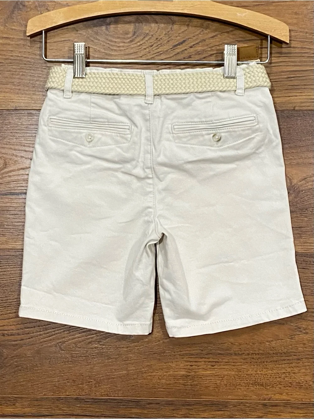 Gymboree Boys Stone (Lt.Khaki) Chino Shorts with Braided Belt Size 7